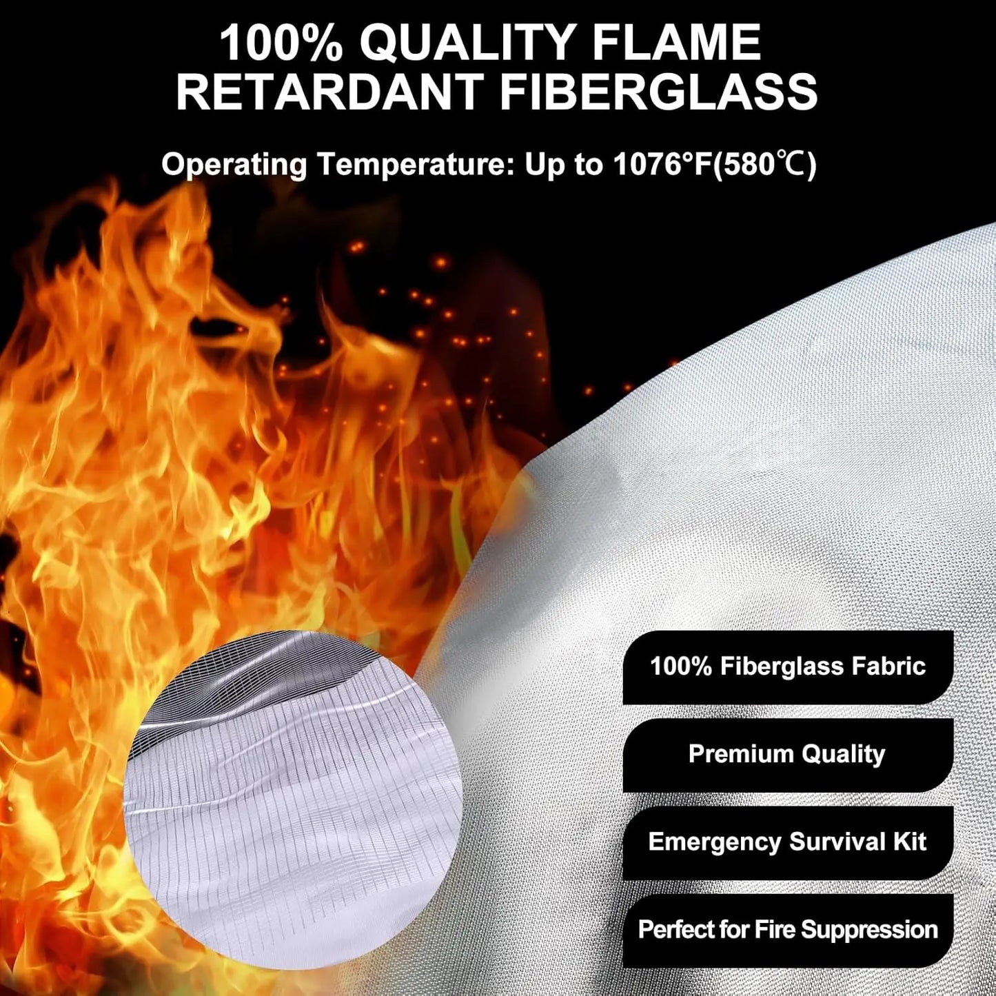 Fire Guard Safety Blanket 1X1m 1pcs