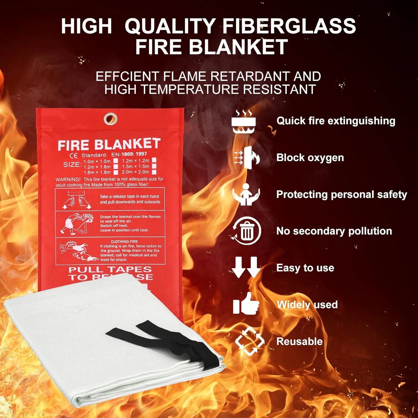 Fire Guard Safety Blanket 1X1m 1pcs